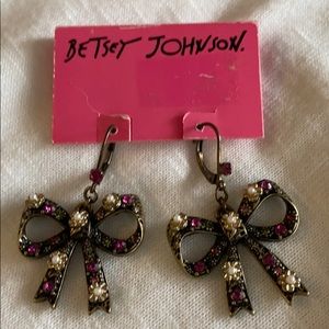 Betsey Johnson jeweled bow earrings